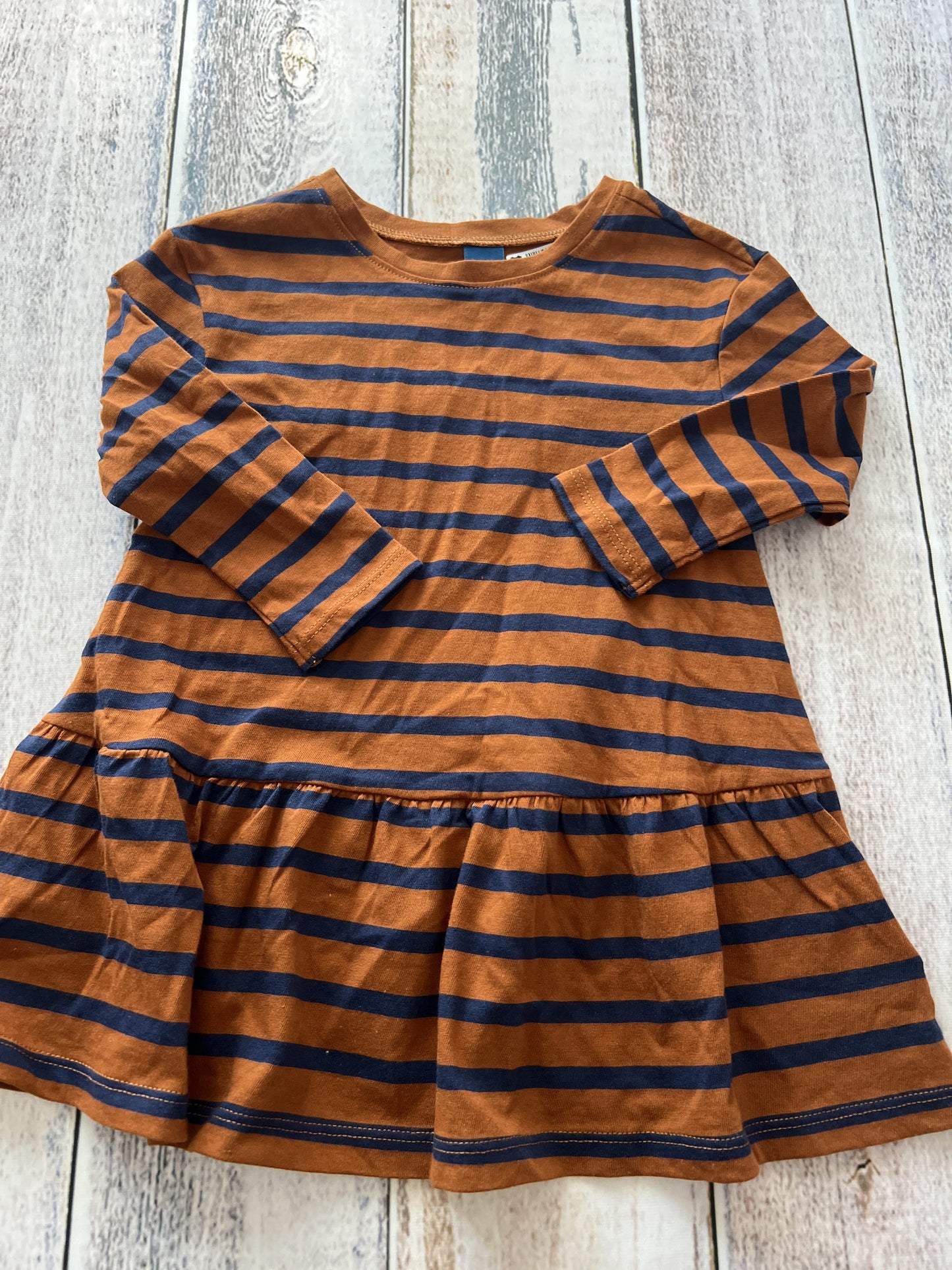 Old Navy Girls Brown | Navy Blue | Stripe Dress Size: 3T Brown | Navy Blue | Stripe