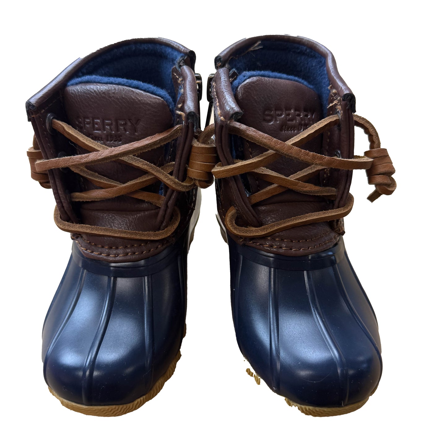 Sperry Boys Brown| Navy Boots Size: 6 Toddler Brown| Navy