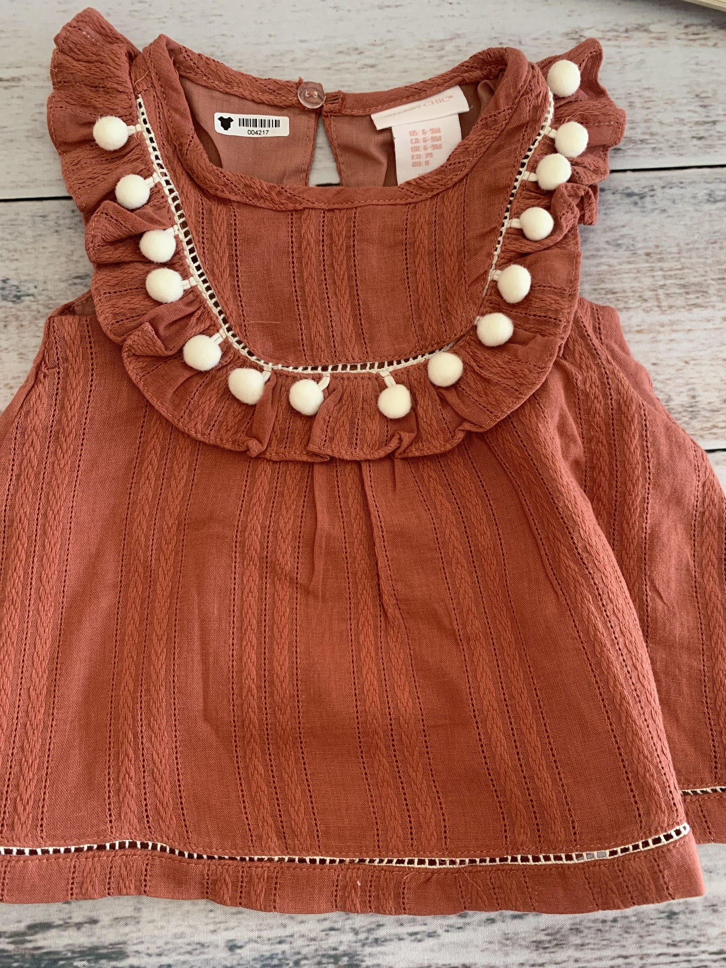 Shabby Chic Girls Brown | pink Tank Top Size: 6-9 months Brown | pink