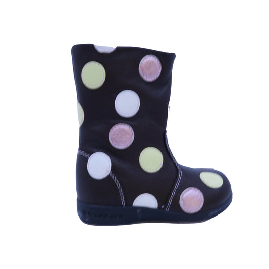 Pediped Girls Brown | Polka Dots Boots Size: 6-6.5 Toddler