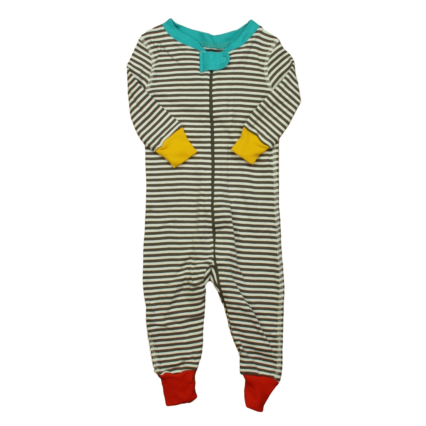 Mightly Boys Brown Stripe 1-piece Non-footed Pajamas Size: 6-9 Months Brown Stripe