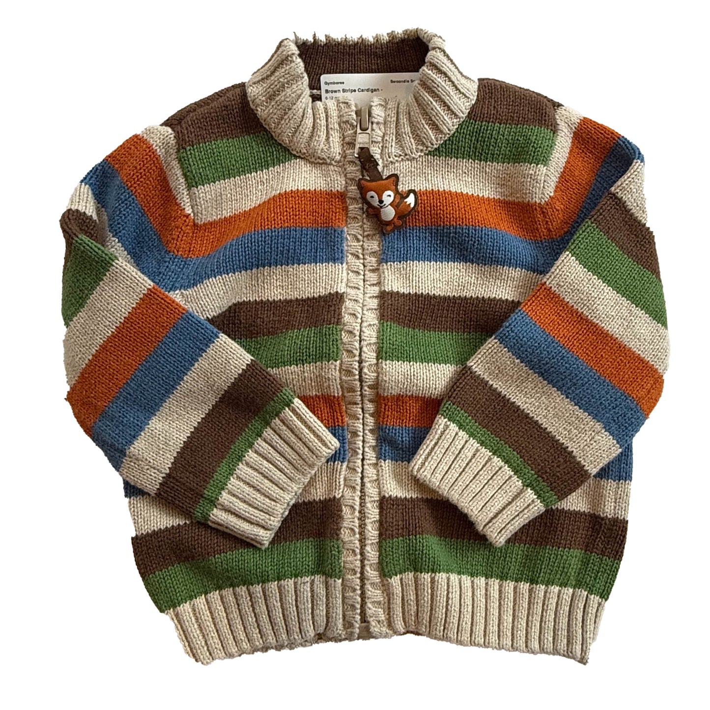 Gymboree Boys Brown Stripe Cardigan Size: 6-12 Months Brown Stripe