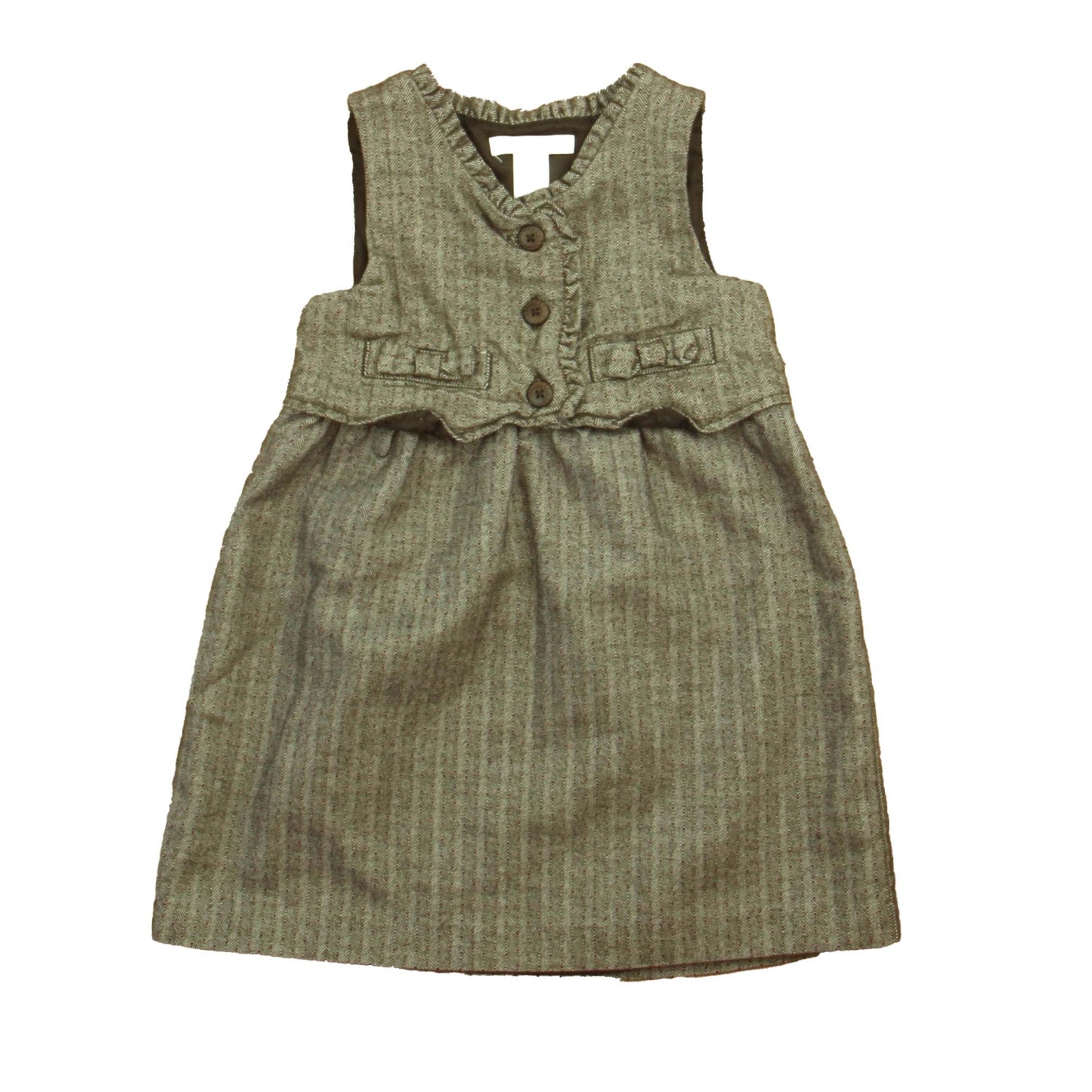 Janie and Jack Girls Brown Tweed Dress Size: 2T Brown Tweed