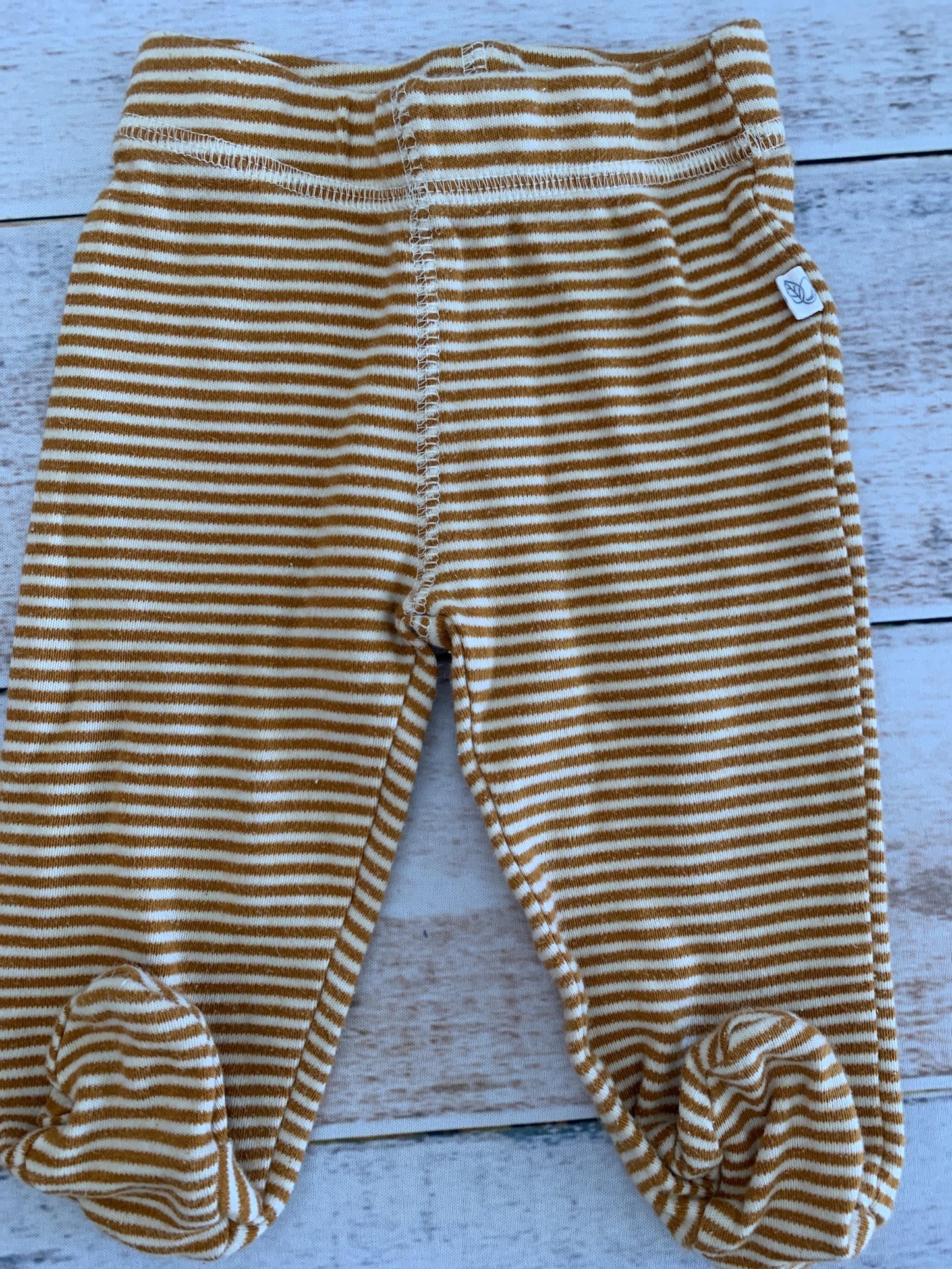 Oliver & Rain Girls Brown | White | Striped Pants Size: 3 months Brown | White | Striped