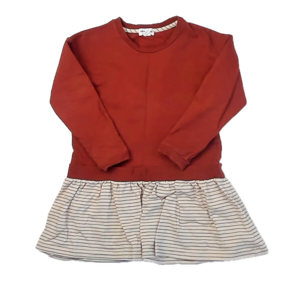 Miles the Label Girls Brown | White Dress Size: 6 Years Brown | White