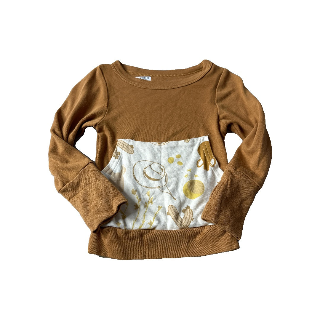 Goumi Boys Brown Long Sleeve Shirt Size: 2T Brown