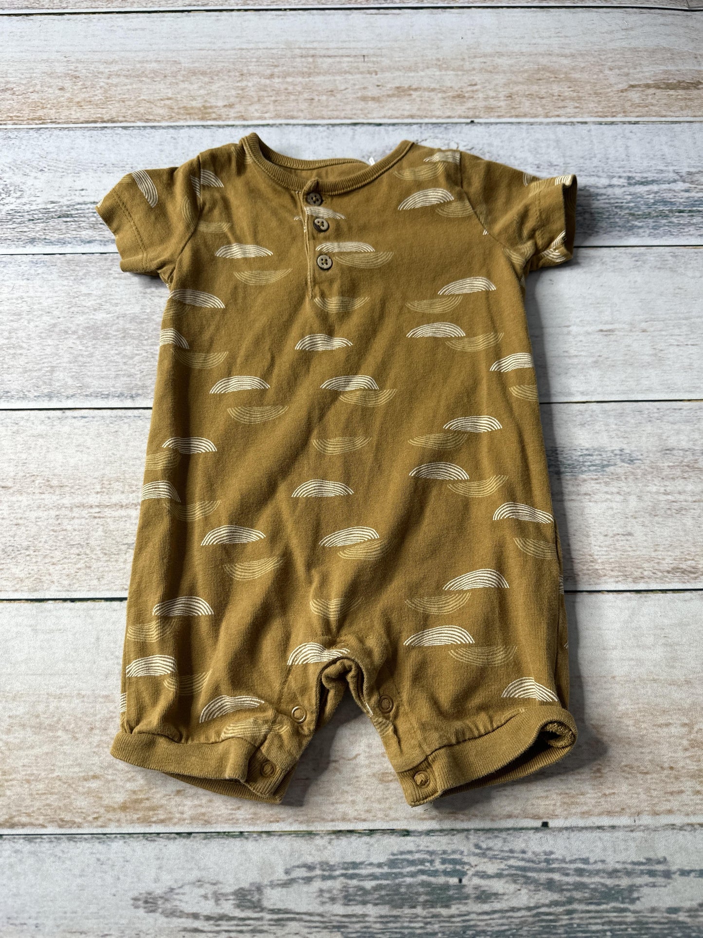 Oliver & Rain Boys Brown Romper Size: 12 months Brown