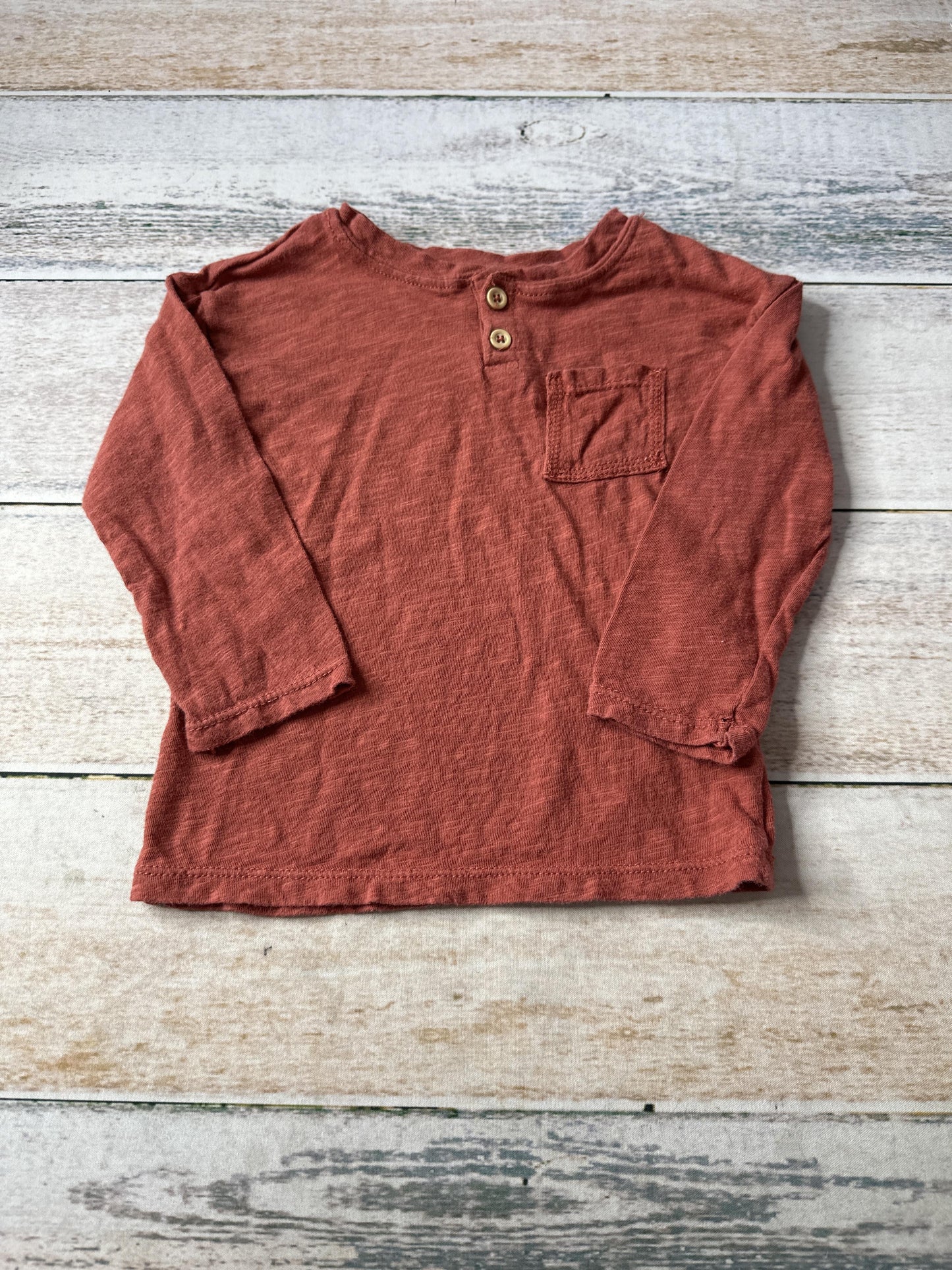Grayson Collective Unisex Burgundy | Brown Long Sleeve T-Shirt Size: 18 months Burgundy | Brown