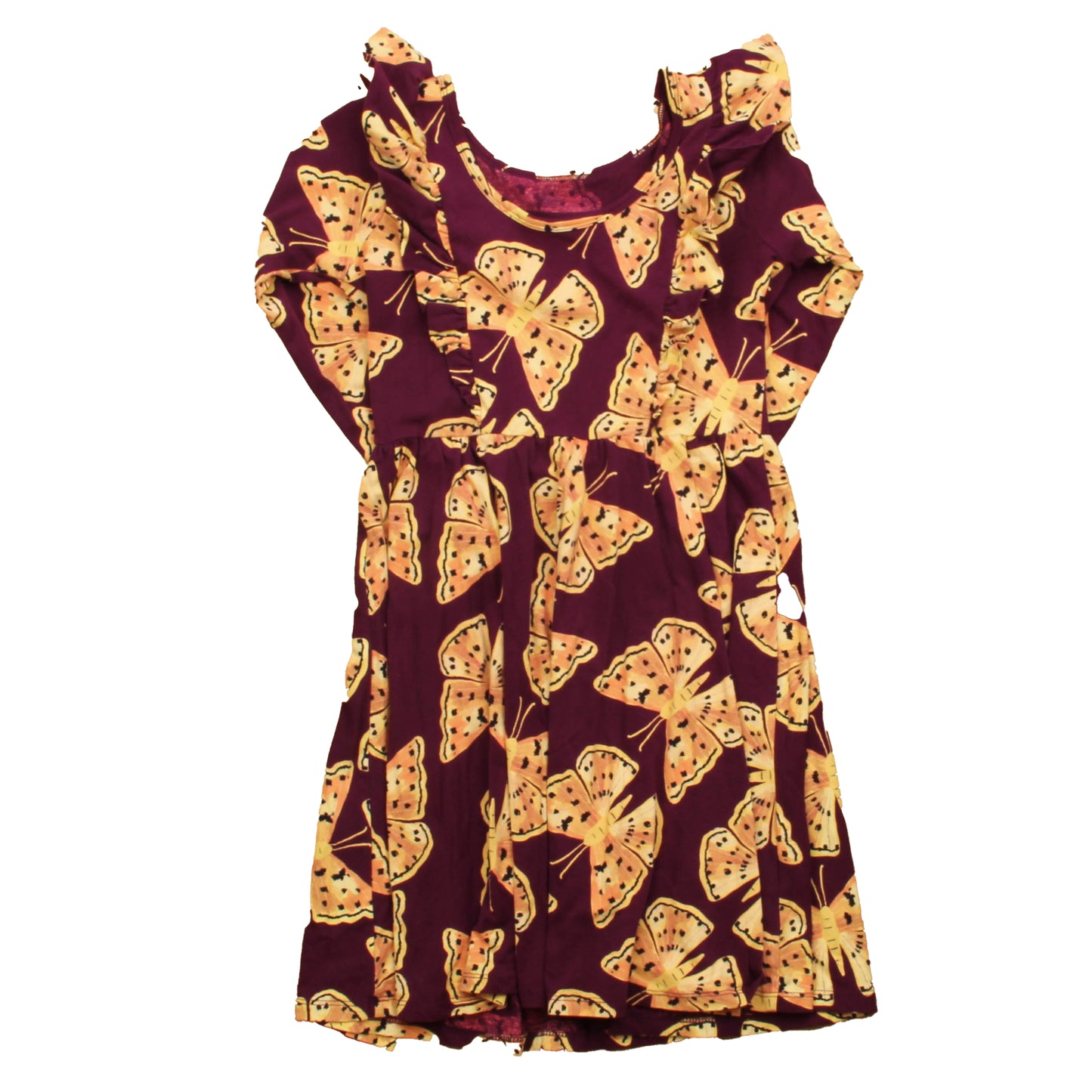 Tea Collection Girls Burgundy Butterlies Dress Size: 10 Years Burgundy Butterlies