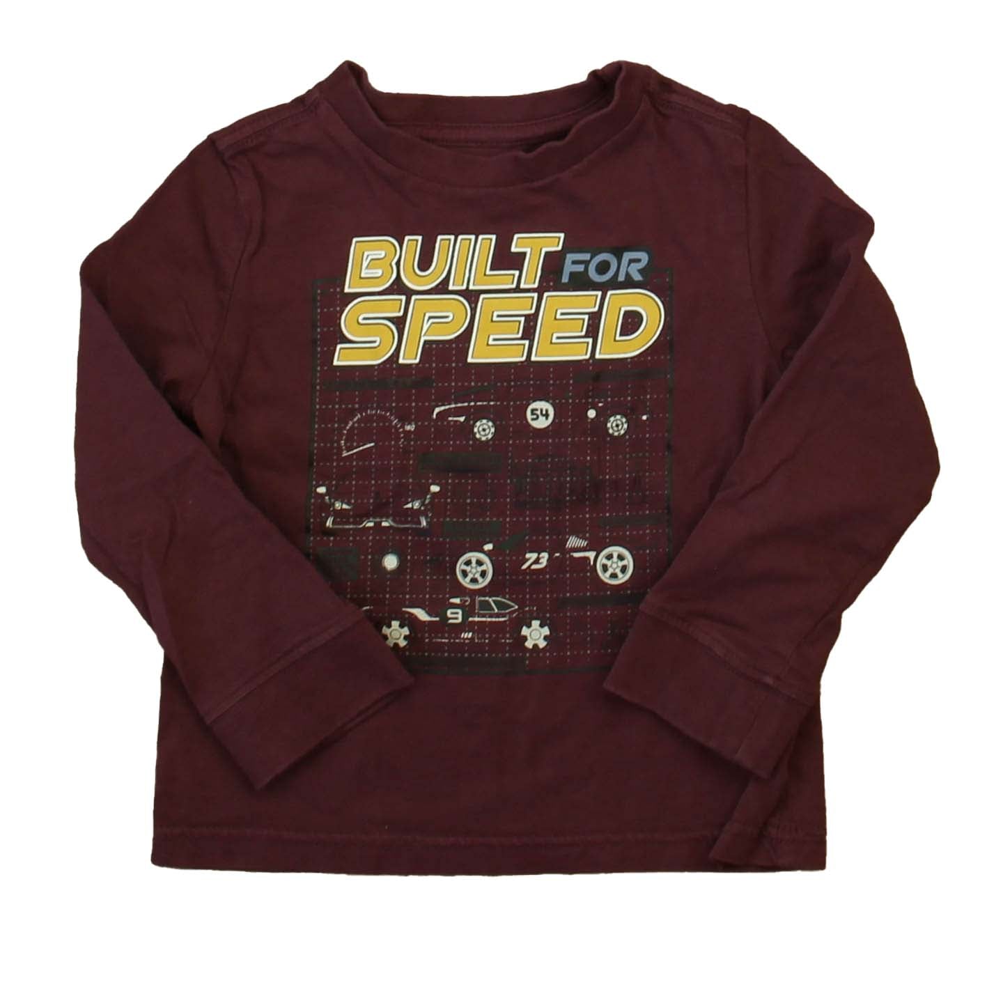 Rumi + Ryder Boys Burgundy Cars Long Sleeve T-Shirt Size: 2T Burgundy Cars