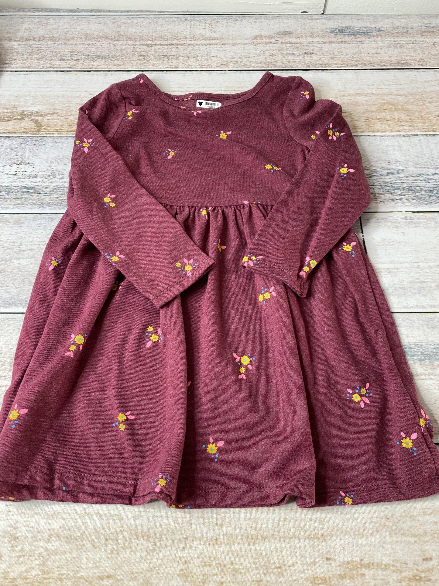 Cat & Jack Girls Burgundy | Flowers Dress Size: 3T Burgundy | Flowers