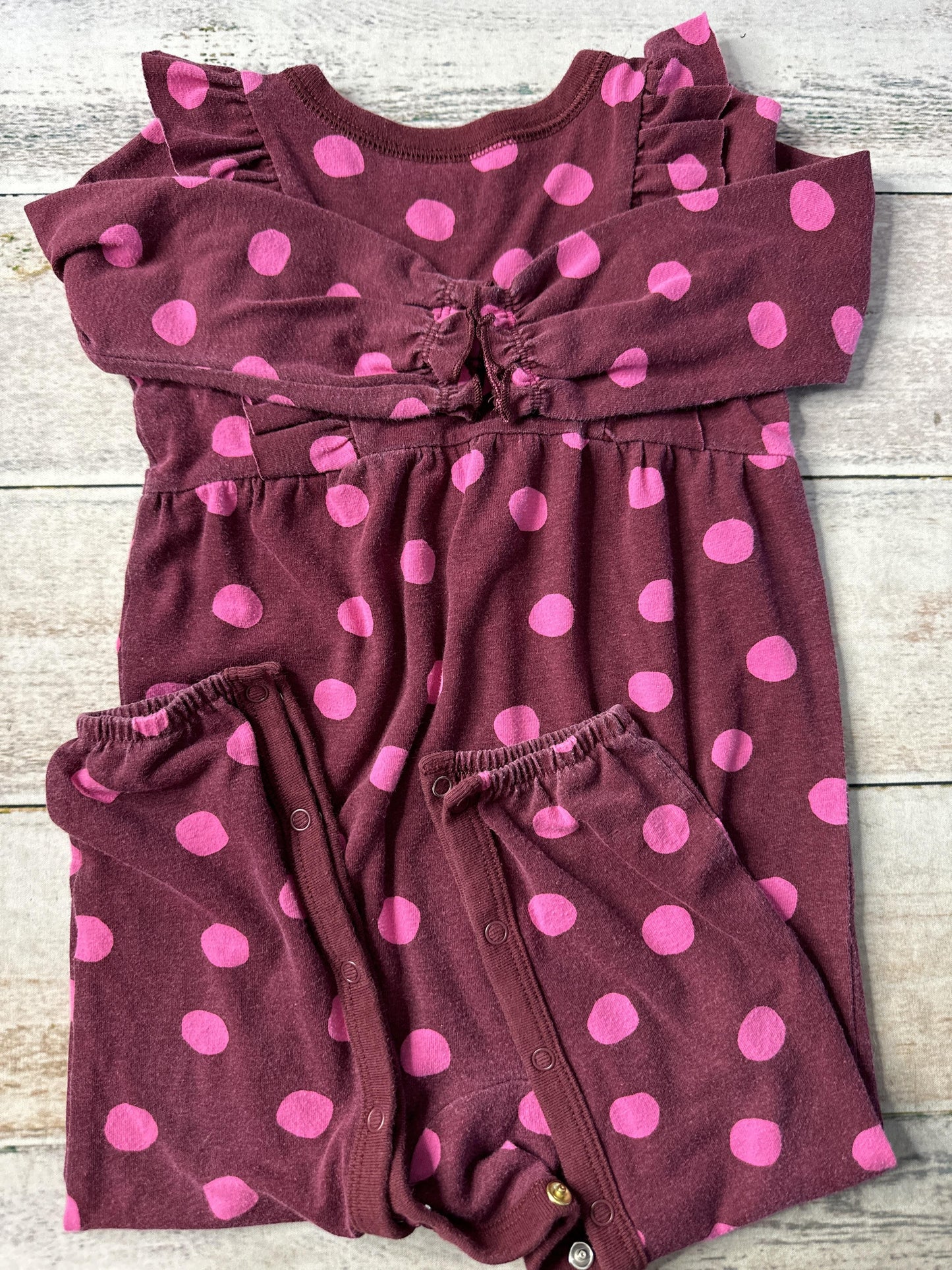 Cat & Jack Girls Burgundy | pink Long Sleeve Outfit Size: 12-18 months Burgundy | pink