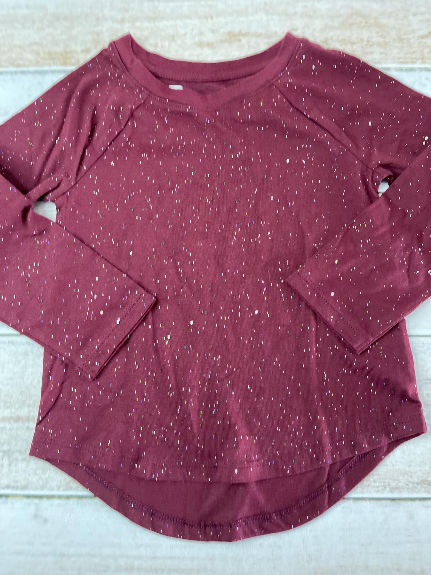 Cat & Jack Girls Burgundy Long Sleeve T-Shirt Size: 3T Burgundy