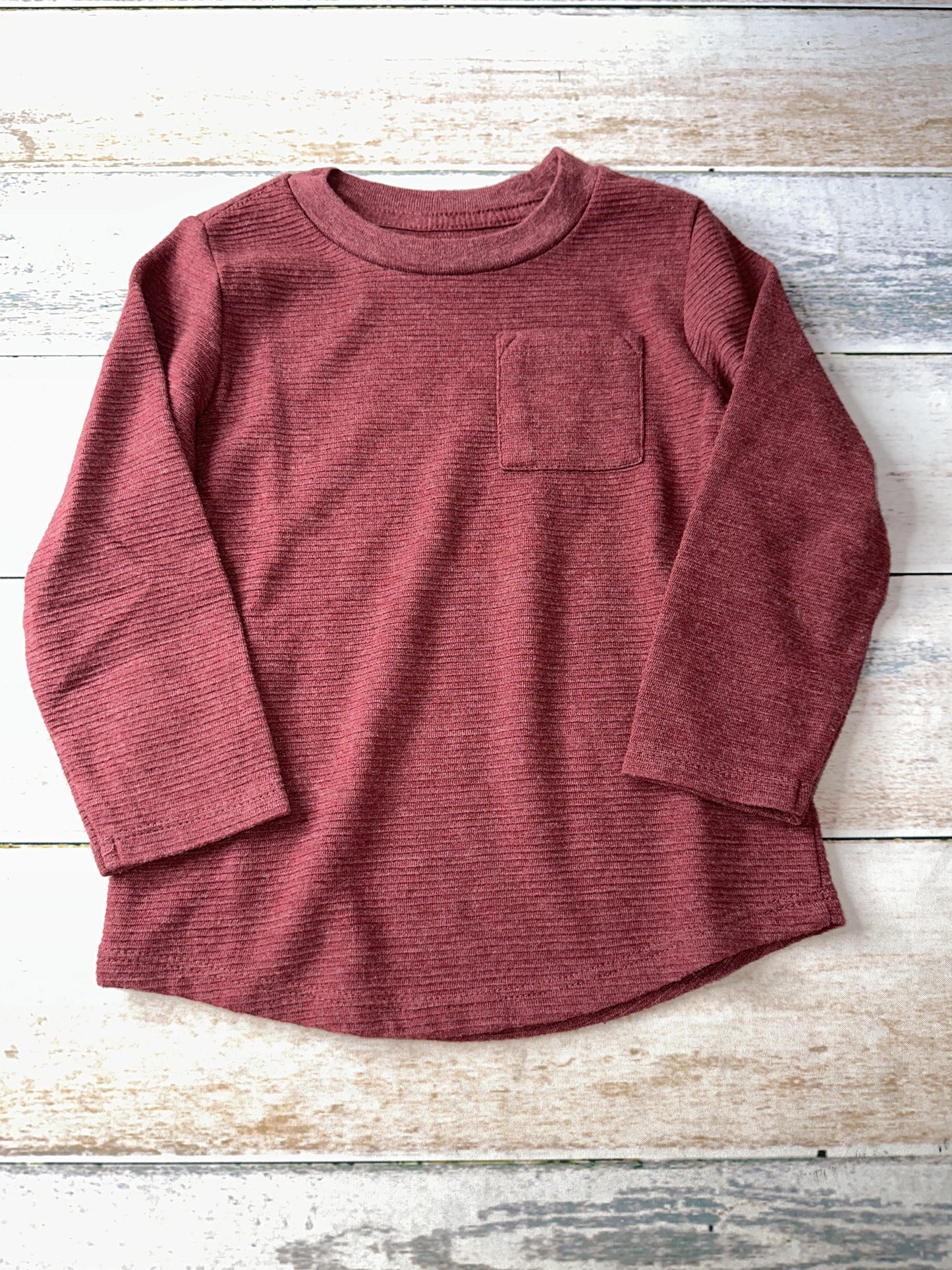 Cat & Jack Boys Burgundy Long Sleeve T-Shirt Size: 3T Burgundy