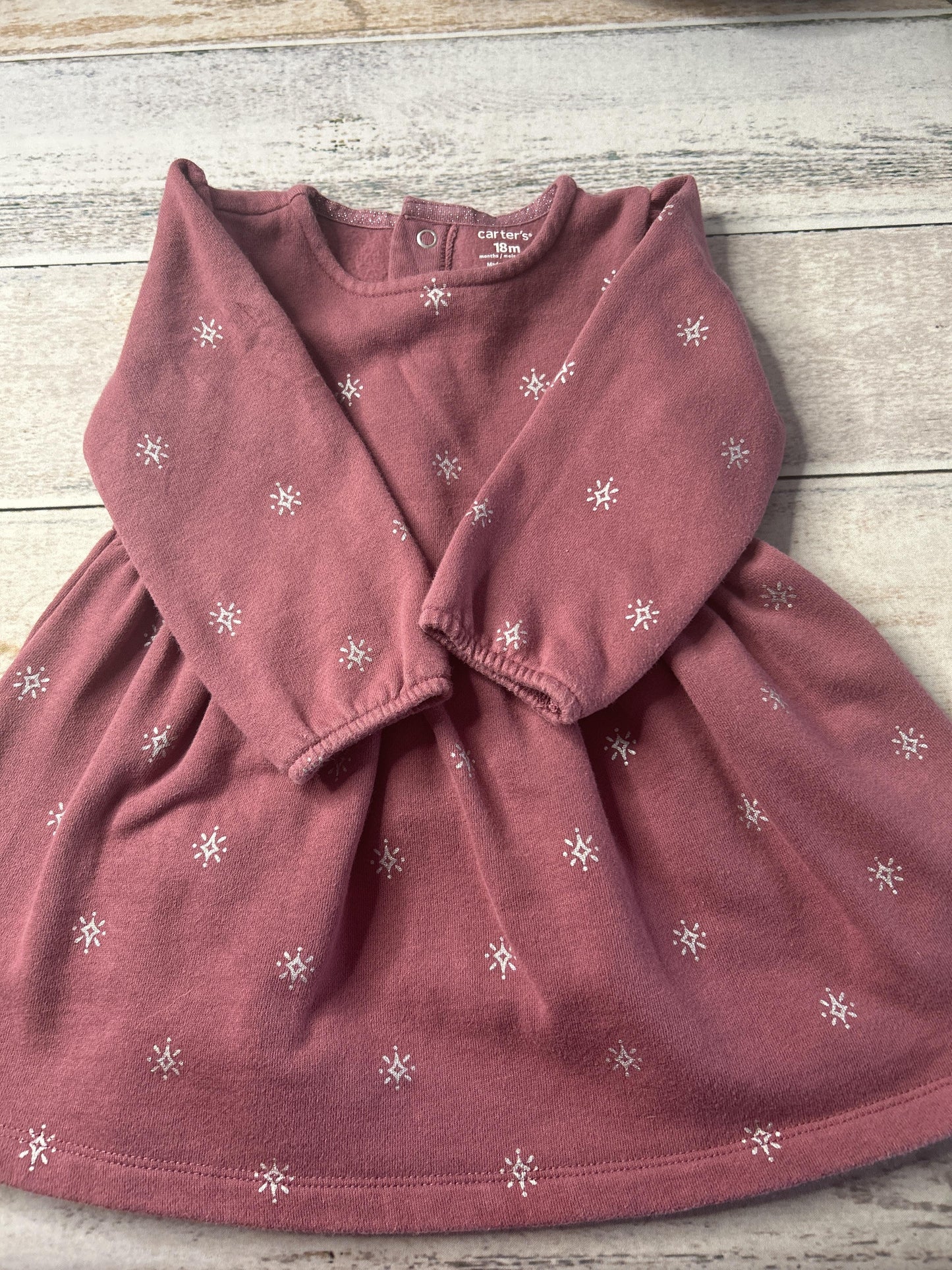 Carters Girls Burgundy Dress Size: 18 months Burgundy