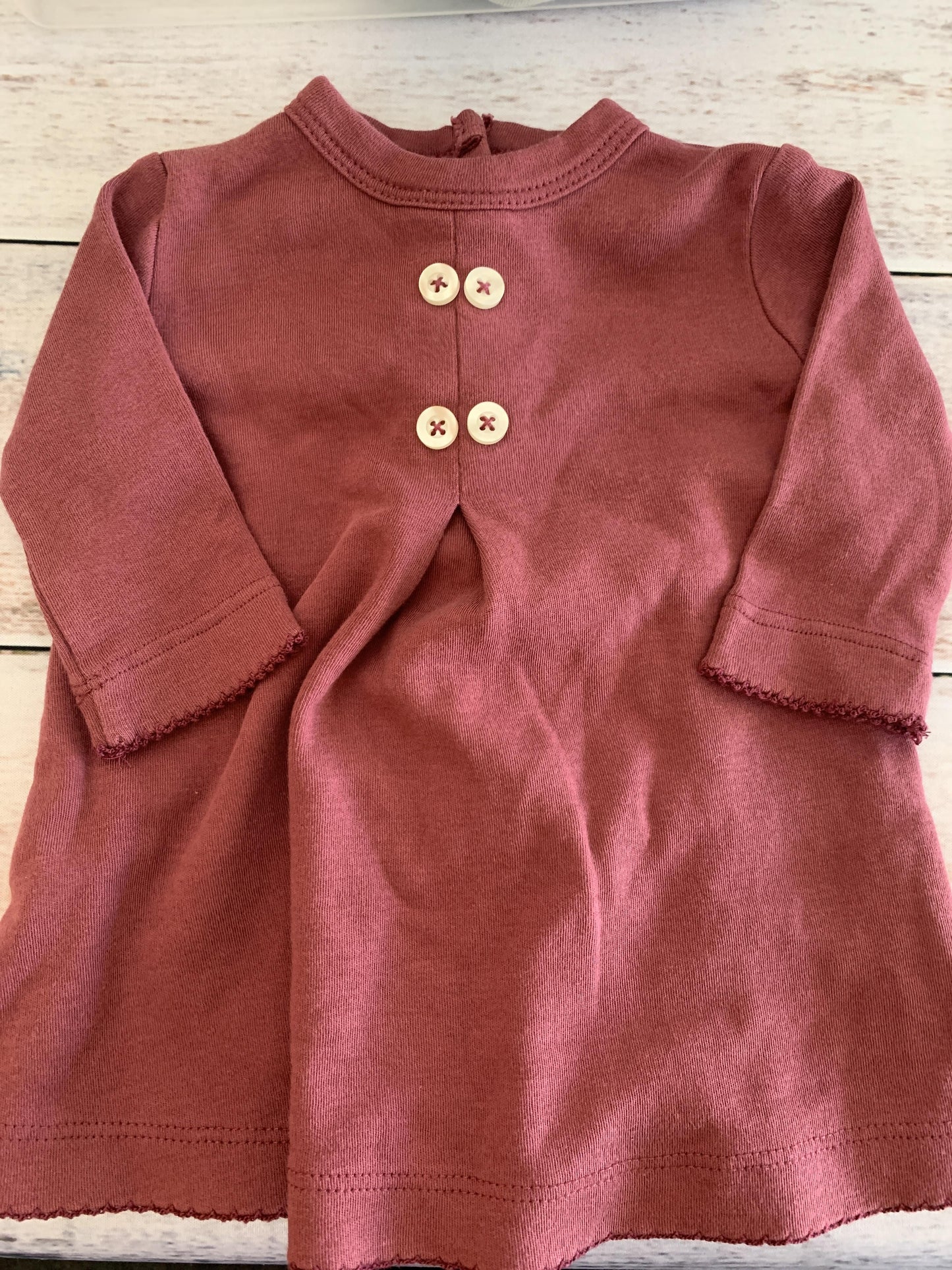Kate Quinn Girls Burgundy Dress Size: 0-3 months Burgundy