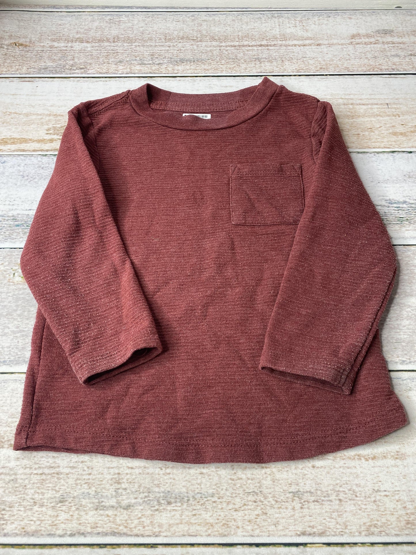 Cat & Jack Boys Burgundy Long Sleeve Shirt Size: 2T Burgundy