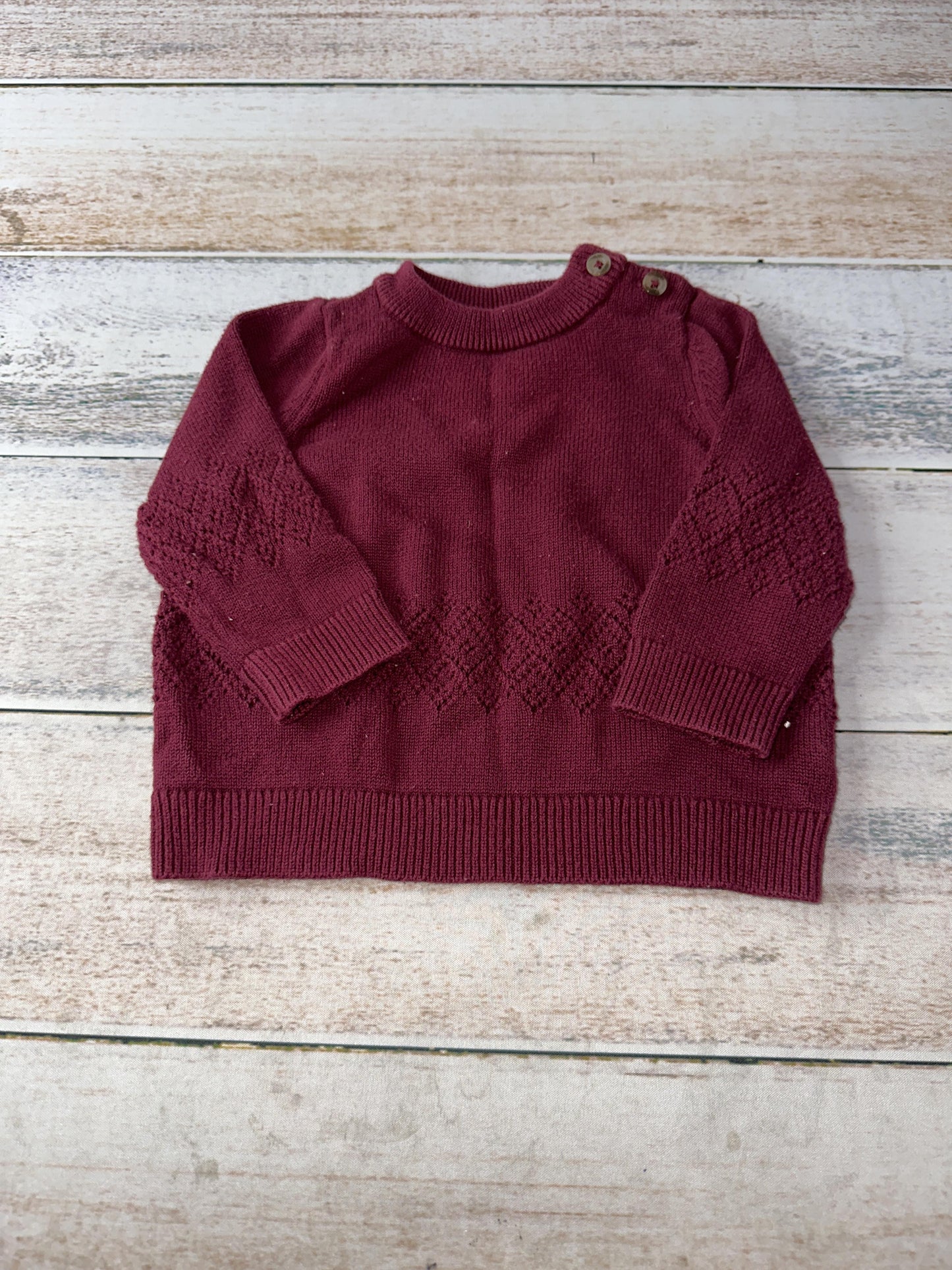 Cat & Jack Girls Burgundy Sweater Size: 3-6 months Burgundy
