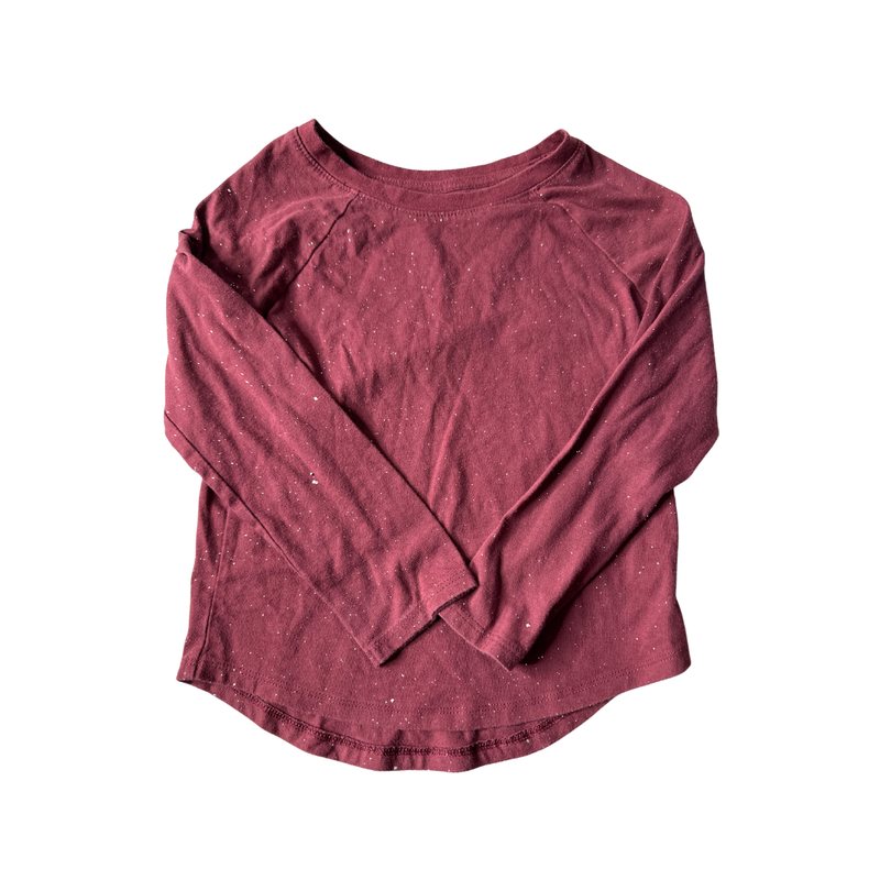 Cat & Jack Girls Burgundy Long Sleeve T-Shirt Size: 5T Burgundy