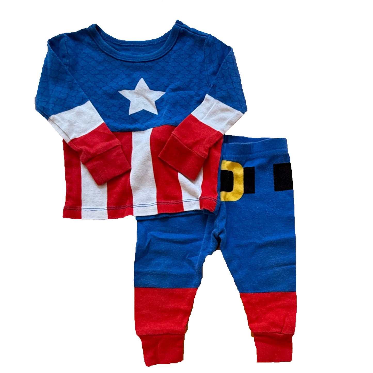 Marvel Boys Captain American 1-piece Non-footed Pajamas Size: 9-12 Months Captain American