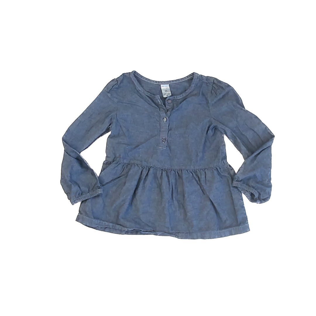 Carter''s Girls Chambray Long Sleeve Tops Size: 5T Chambray