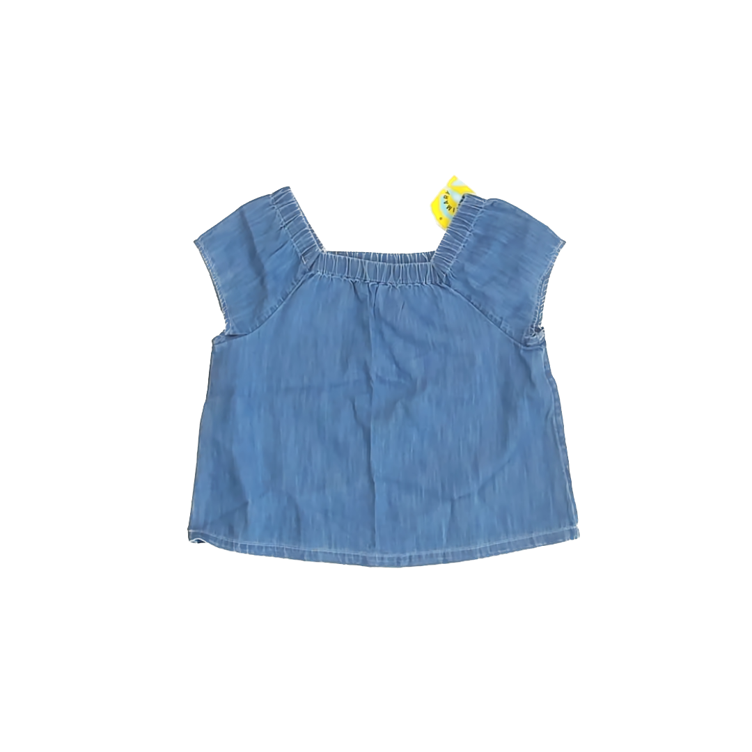 Primary Girls Chambray Short Sleeve Shirt Size: 5T Chambray