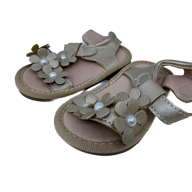 Unknown Girls Champagne Floral Sandals Size: 18 (2 Infant) Champagne Floral