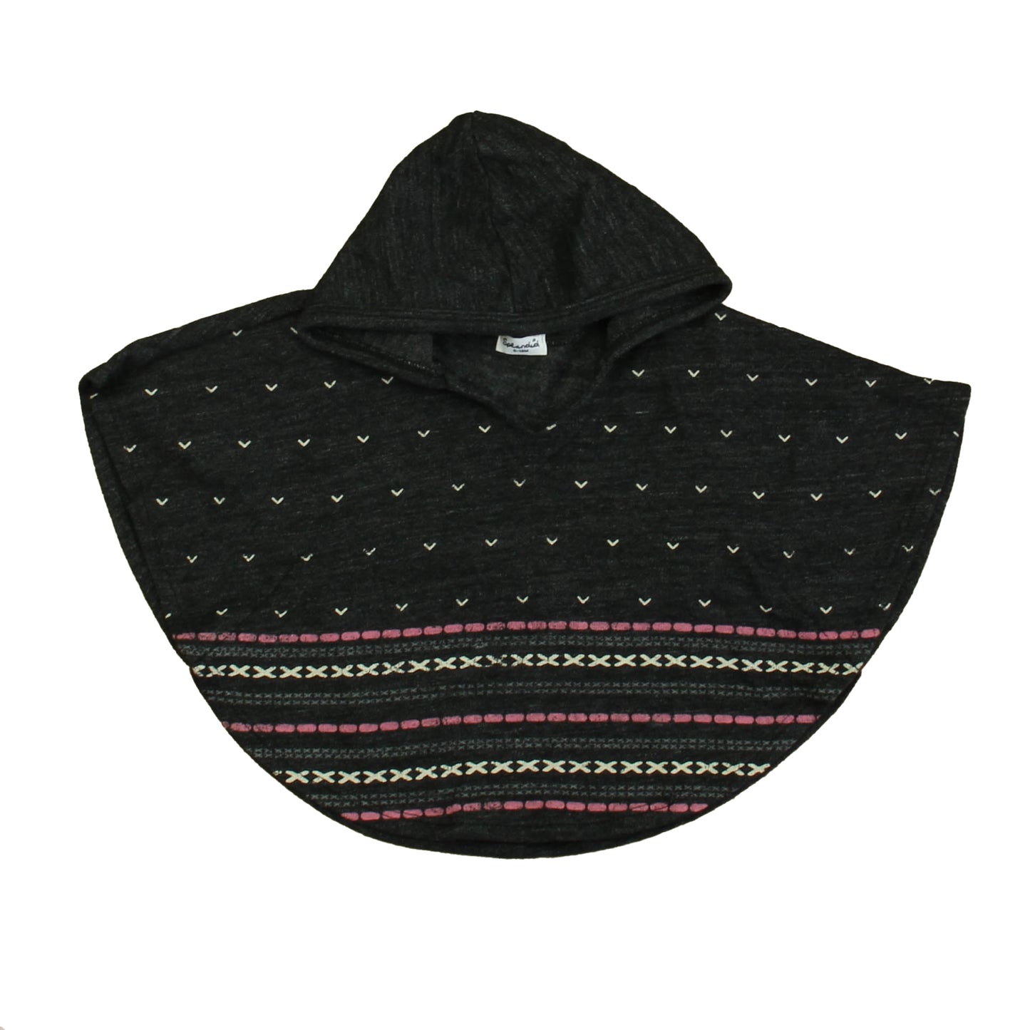 Splendid Girls Charcoal | Pink Poncho Size: 6-12 Months Charcoal | Pink