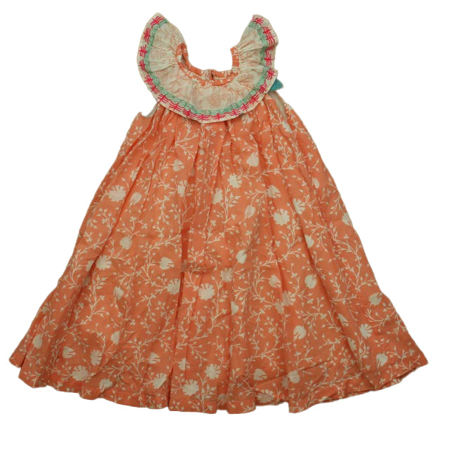 Almirah Girls Coral | Blue Dress Size: 4-5T Coral | Blue