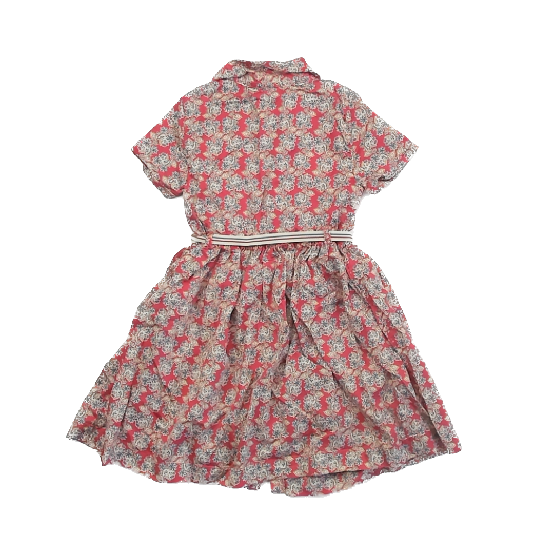 Sergent Major Girls Coral Floral Dress Size: 6 Years Coral Floral
