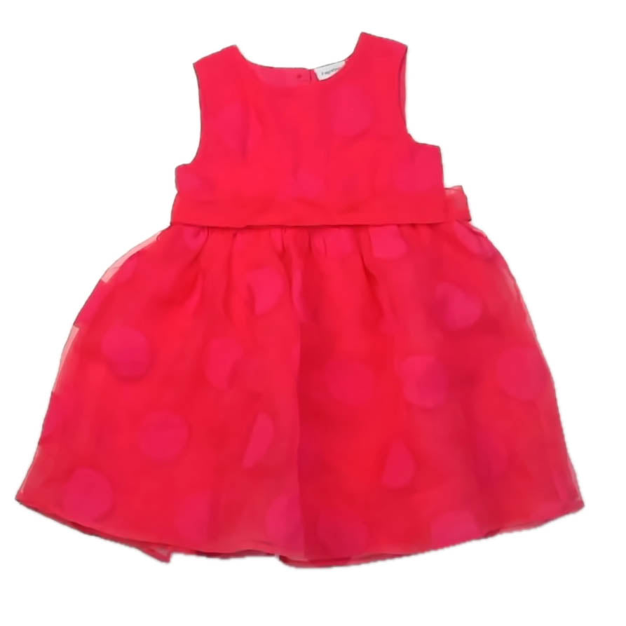 Fagottino Girls Coral Polka Dots Dress Size: 3T Coral Polka Dots