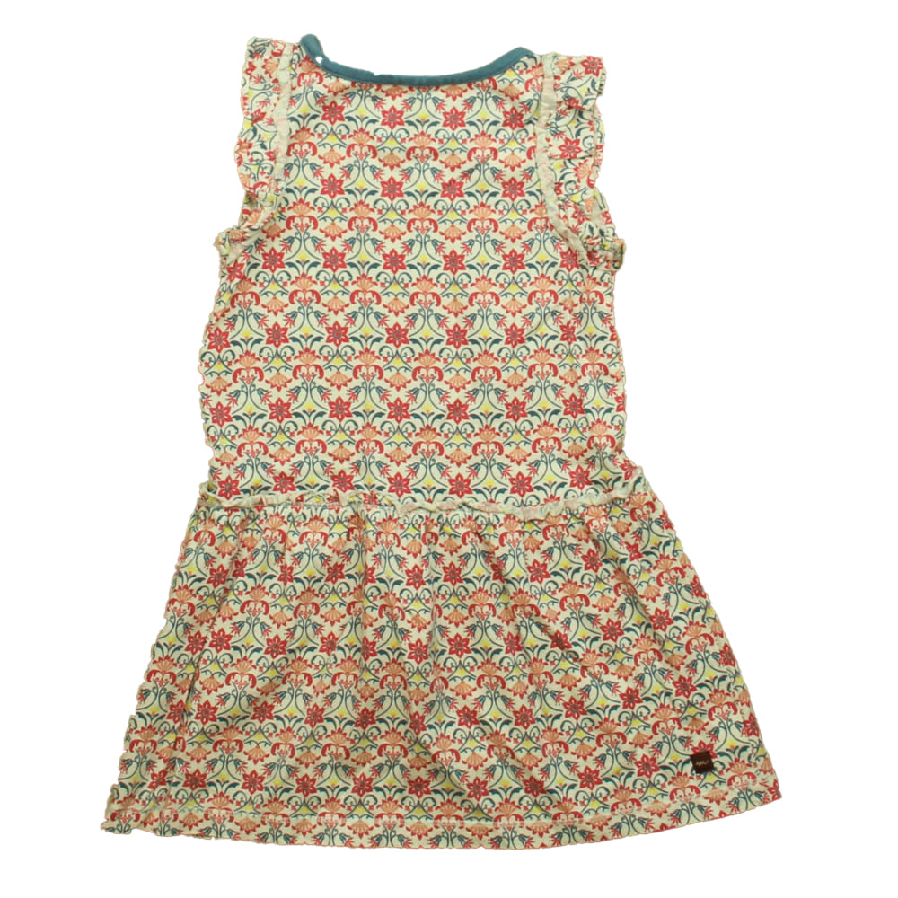 Tea Girls Coral | Yellow Floral Dress Size: 3T Coral | Yellow Floral