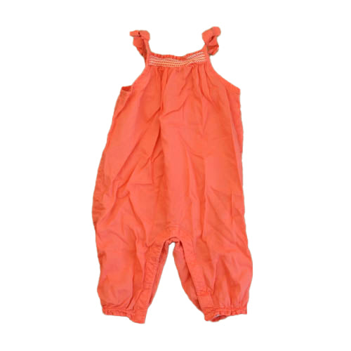 Janie and Jack Girls Coral Romper Size: 3-6 Months