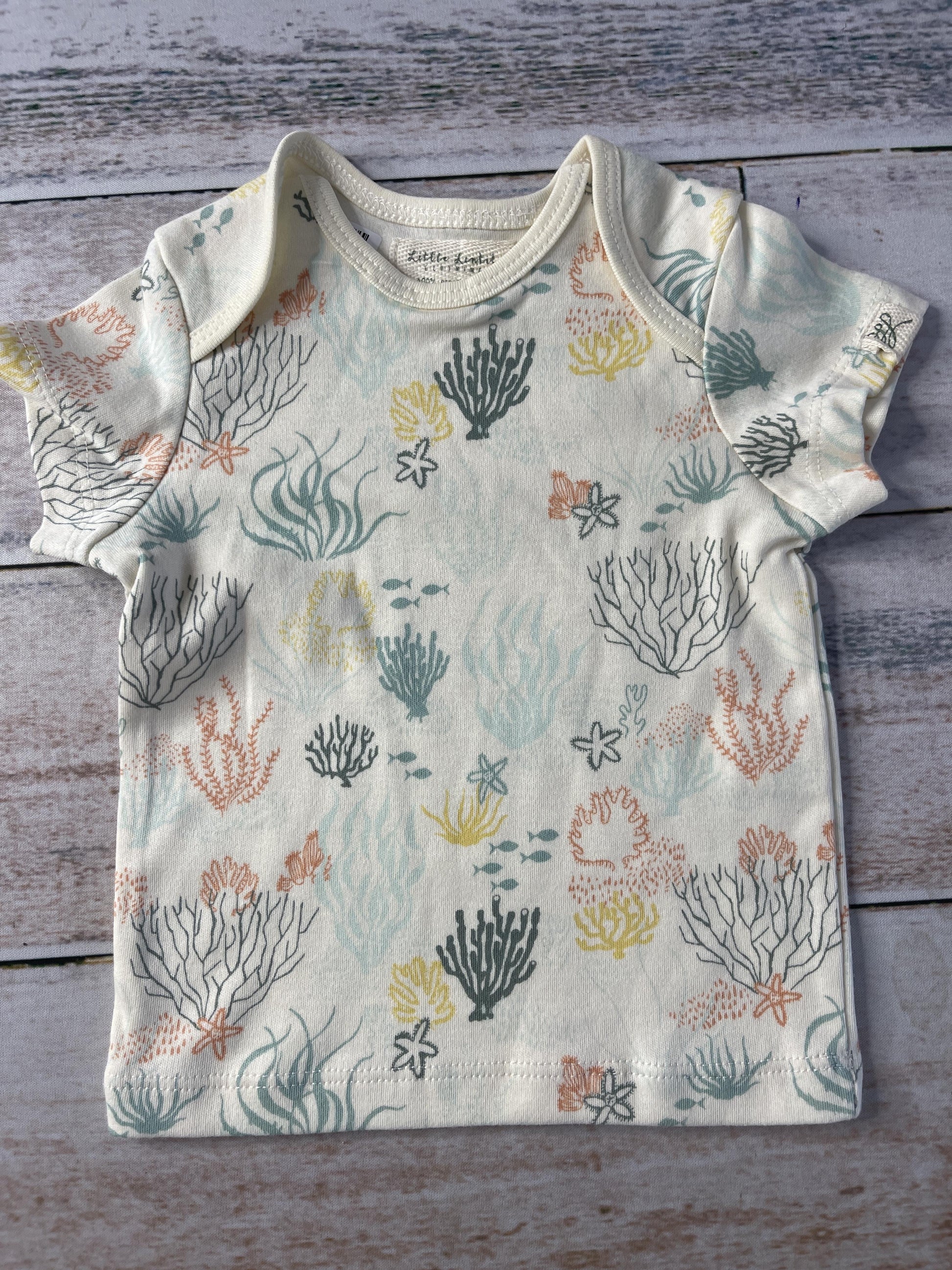 Little Lentil Unisex Coral T-Shirt Size: 6-12 months Coral