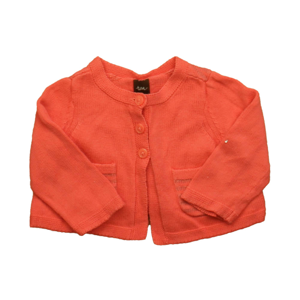 Tea Girls Coral Sweater Size: 6-9 Months Coral