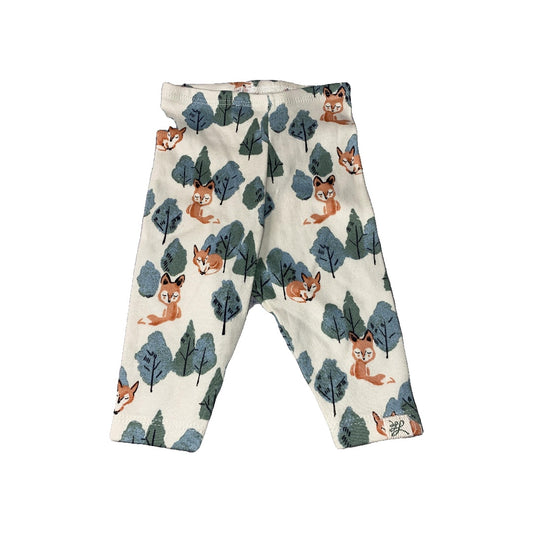 Little Lentil Unisex cream | Army Green | Foxes Leggings Size: 6-9 months cream | Army Green | Foxes
