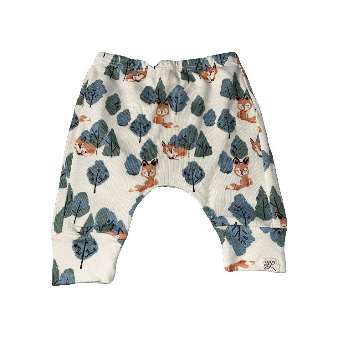 Little Lentil Boys cream | Army Green | Foxes Pants Size: Newborn cream | Army Green | Foxes