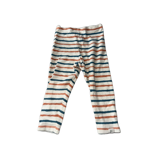 Little Lentil Unisex cream | Blue | orange | Striped Pants Size: 12-18 months cream | Blue | orange | Striped