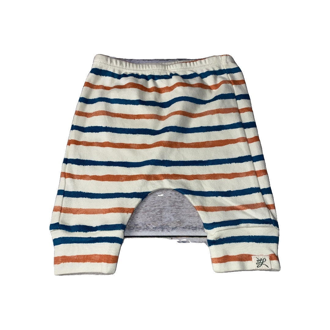 Little Lentil Unisex cream | Blue | orange | Striped Pants Size: Newborn cream | Blue | orange | Striped
