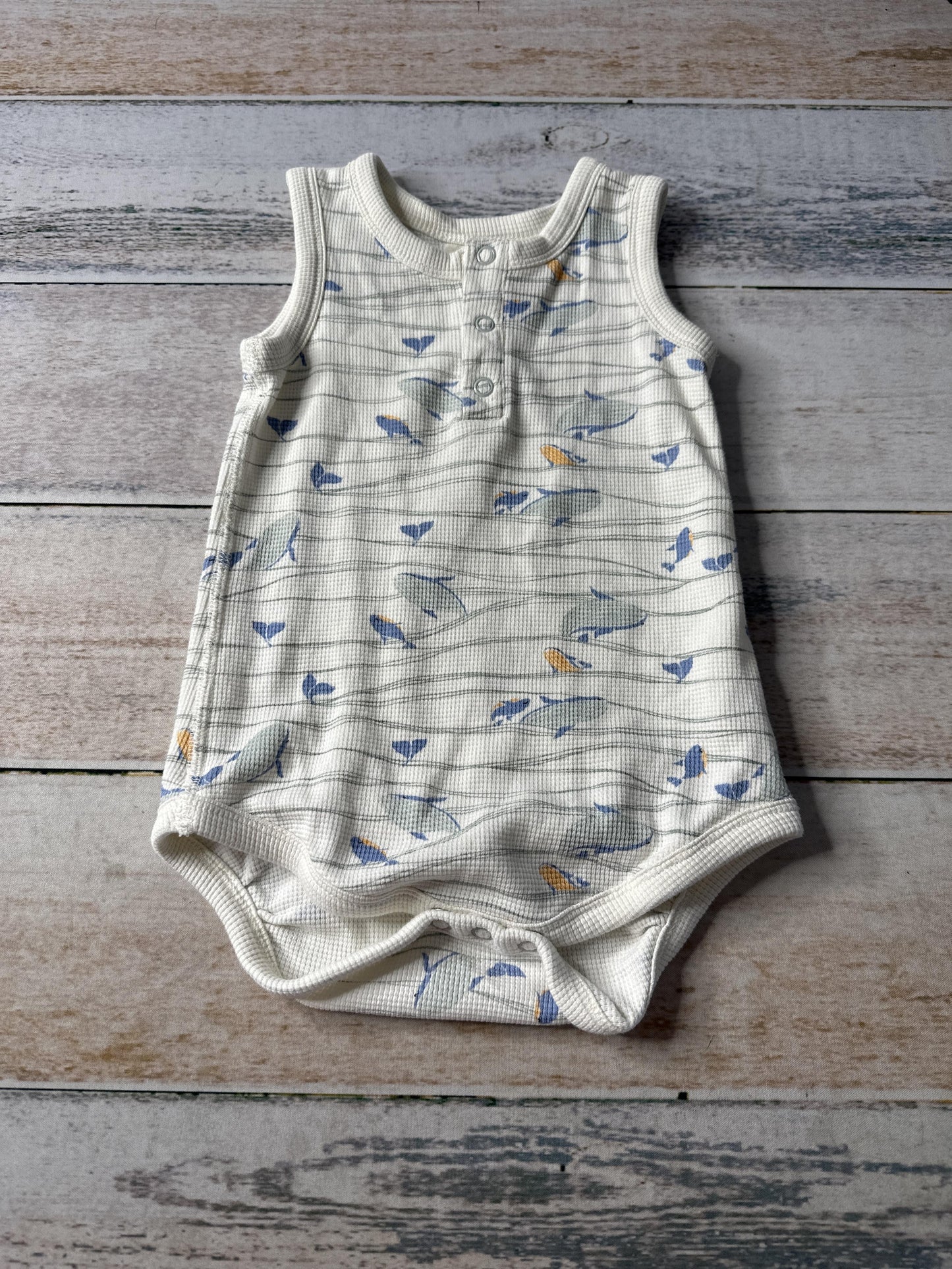 Sapling Boys cream | Blue | whales Romper Size: 12-18 months cream | Blue | whales
