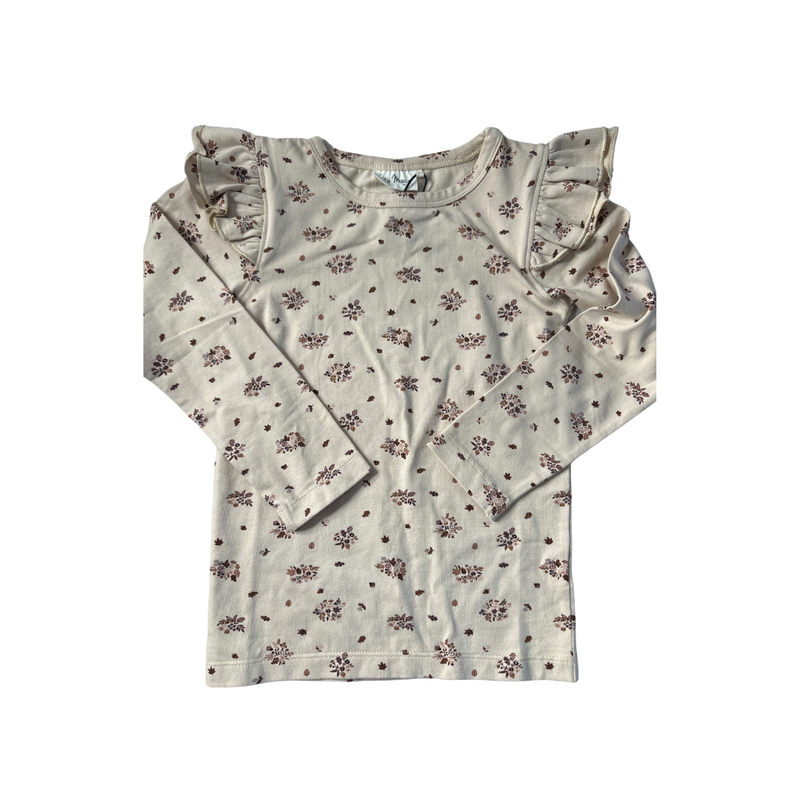 City Mouse Girls cream | Brown Long Sleeve T-Shirt Size: 5T cream | Brown