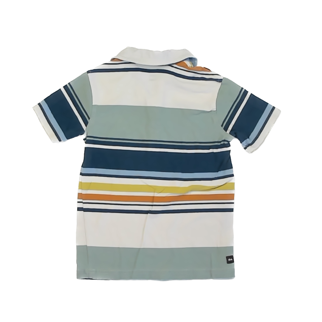 Tea Collection Boys Cream | Colored Stripe Polo Shirt Size: 6 Years Cream | Colored Stripe