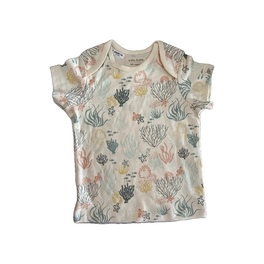 Little Lentil Unisex cream | Coral T-Shirt Size: 12-18 months cream | Coral