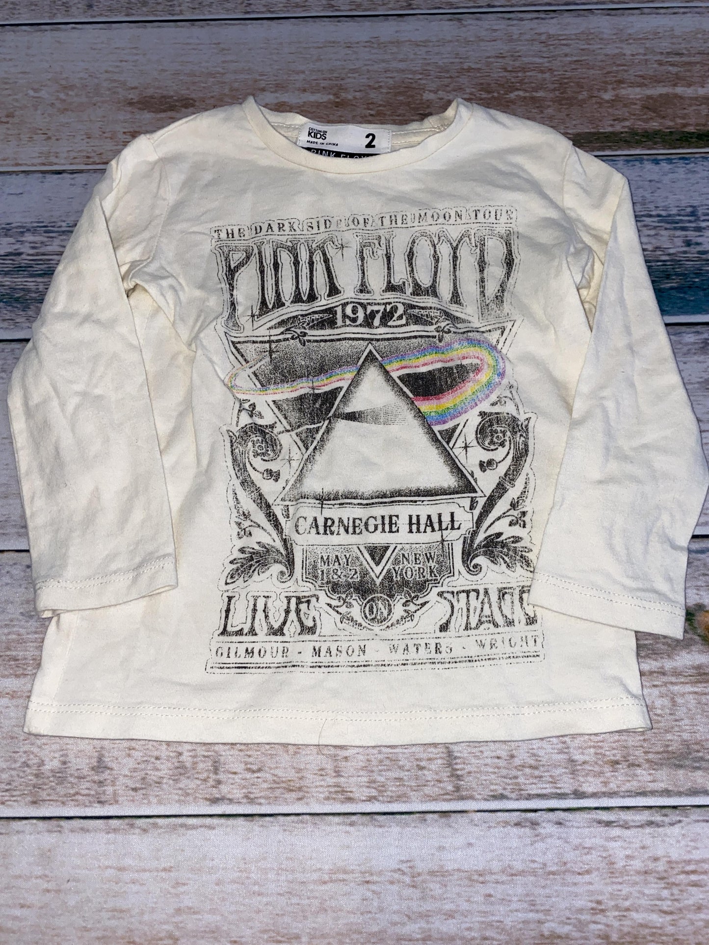 Cotton:on Kids Girls cream | Graphic Long Sleeve Shirt Size: 2 years cream | Graphic