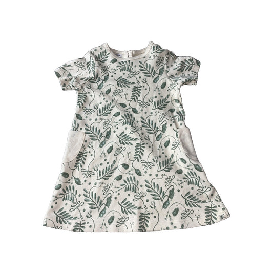 Little Lentil Girls cream | green Dress Size: 18-24 months cream | green