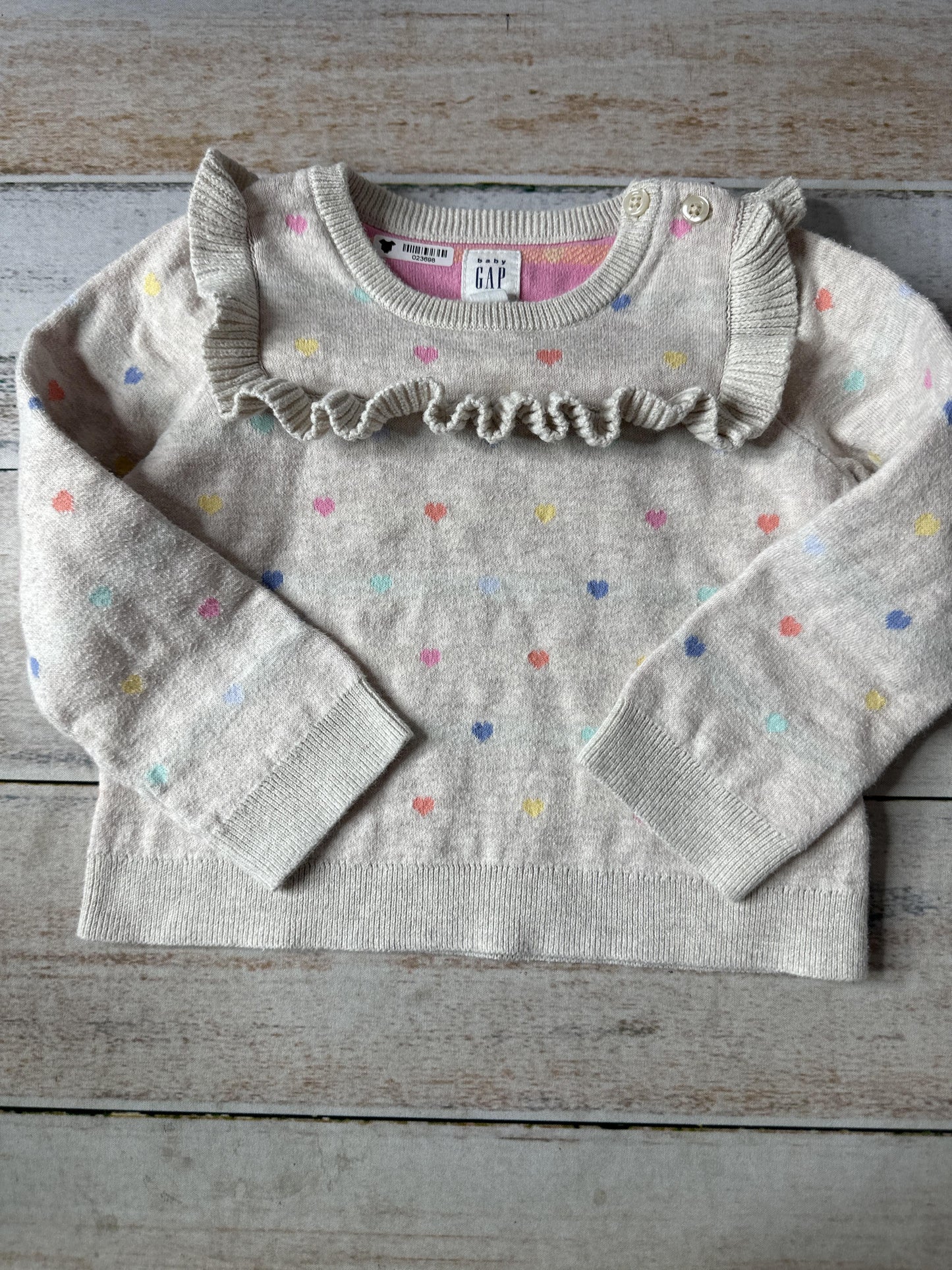 Gap Girls cream | Hearts Sweater Size: 18-24 months cream | Hearts