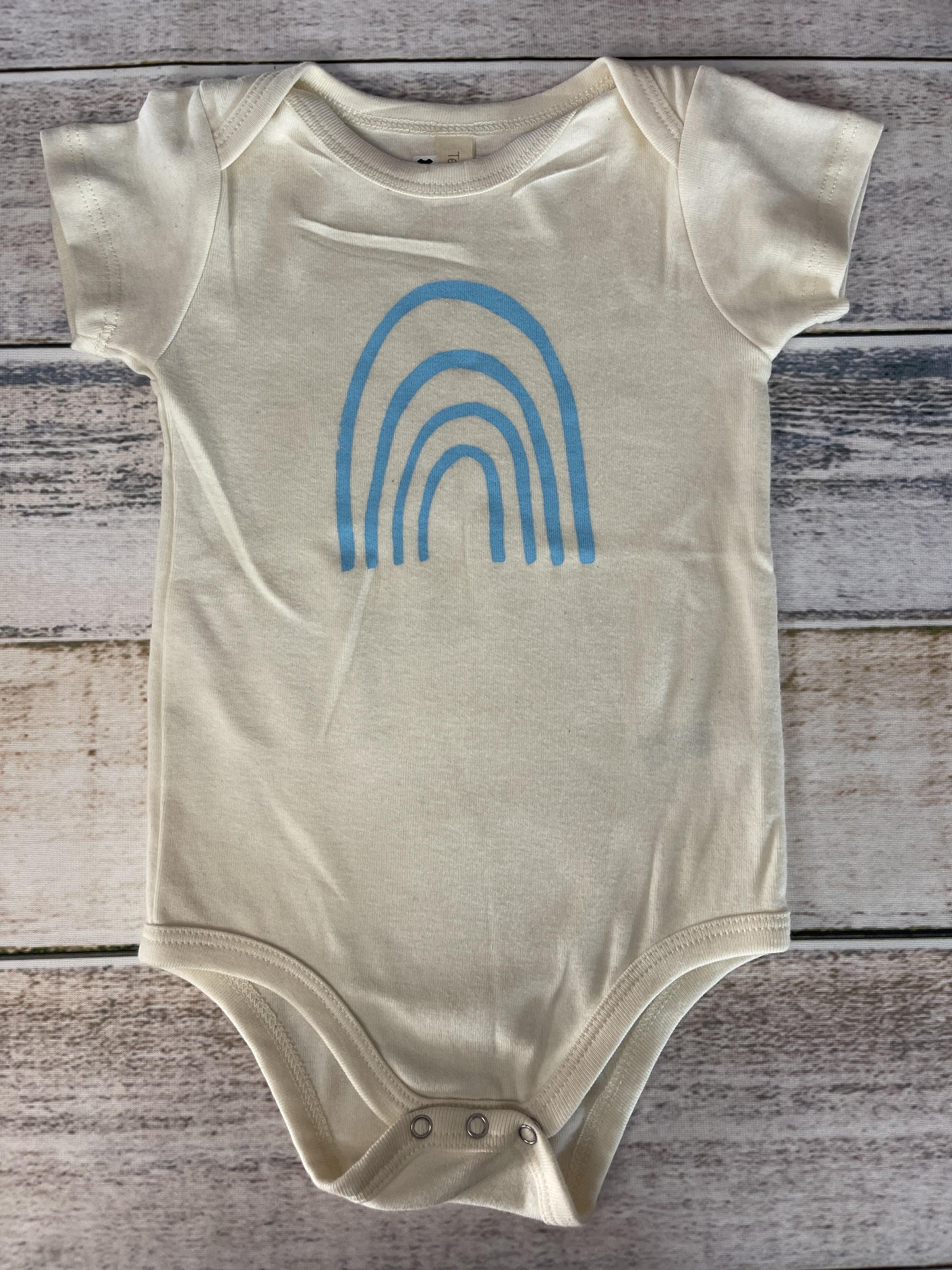Tenth + Pine Unisex cream | Light Blue Onesie Size: 12-18 months cream | Light Blue