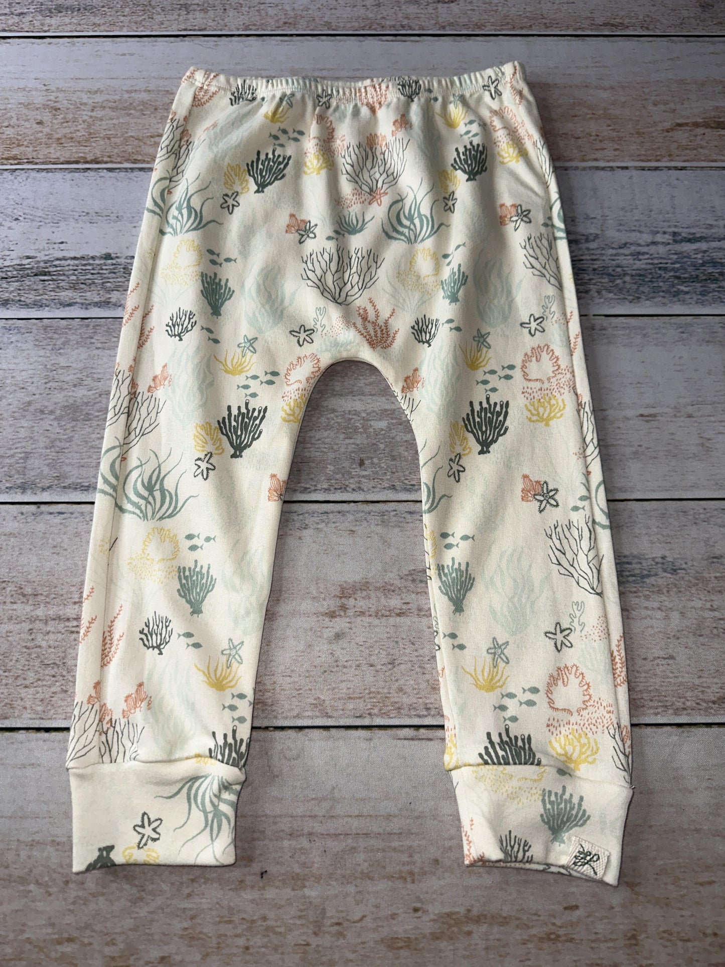 Little Lentil Unisex cream | orange | Army Green Pants Size: 18-24 months cream | orange | Army Green