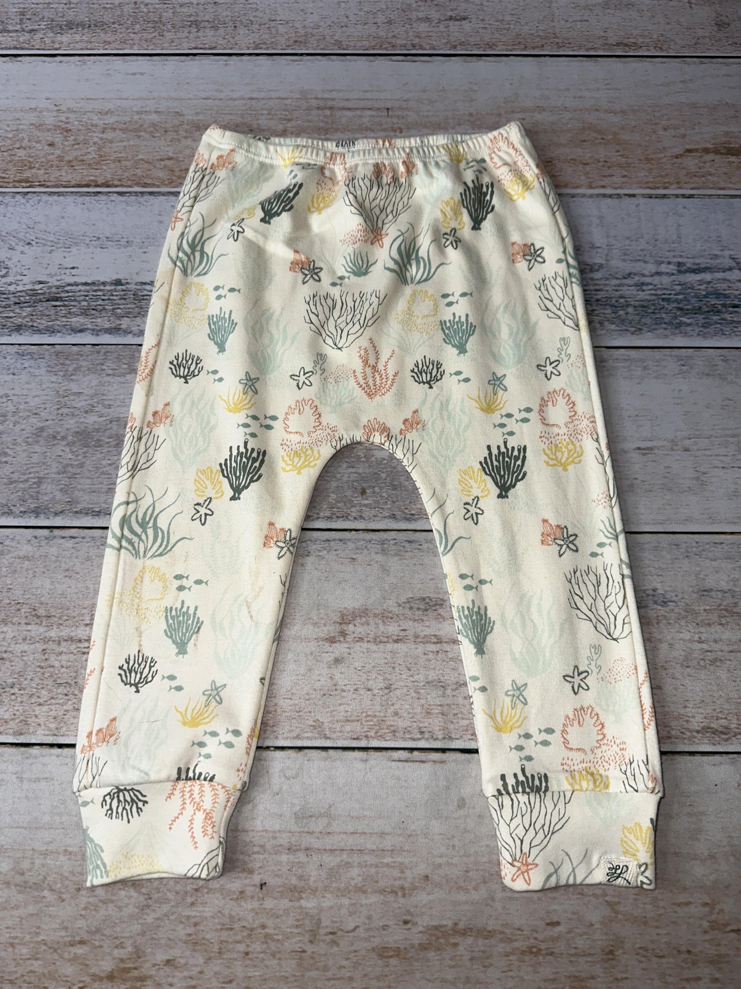 Little Lentil Unisex cream | orange | Army Green Pants Size: 18-24 months cream | orange | Army Green