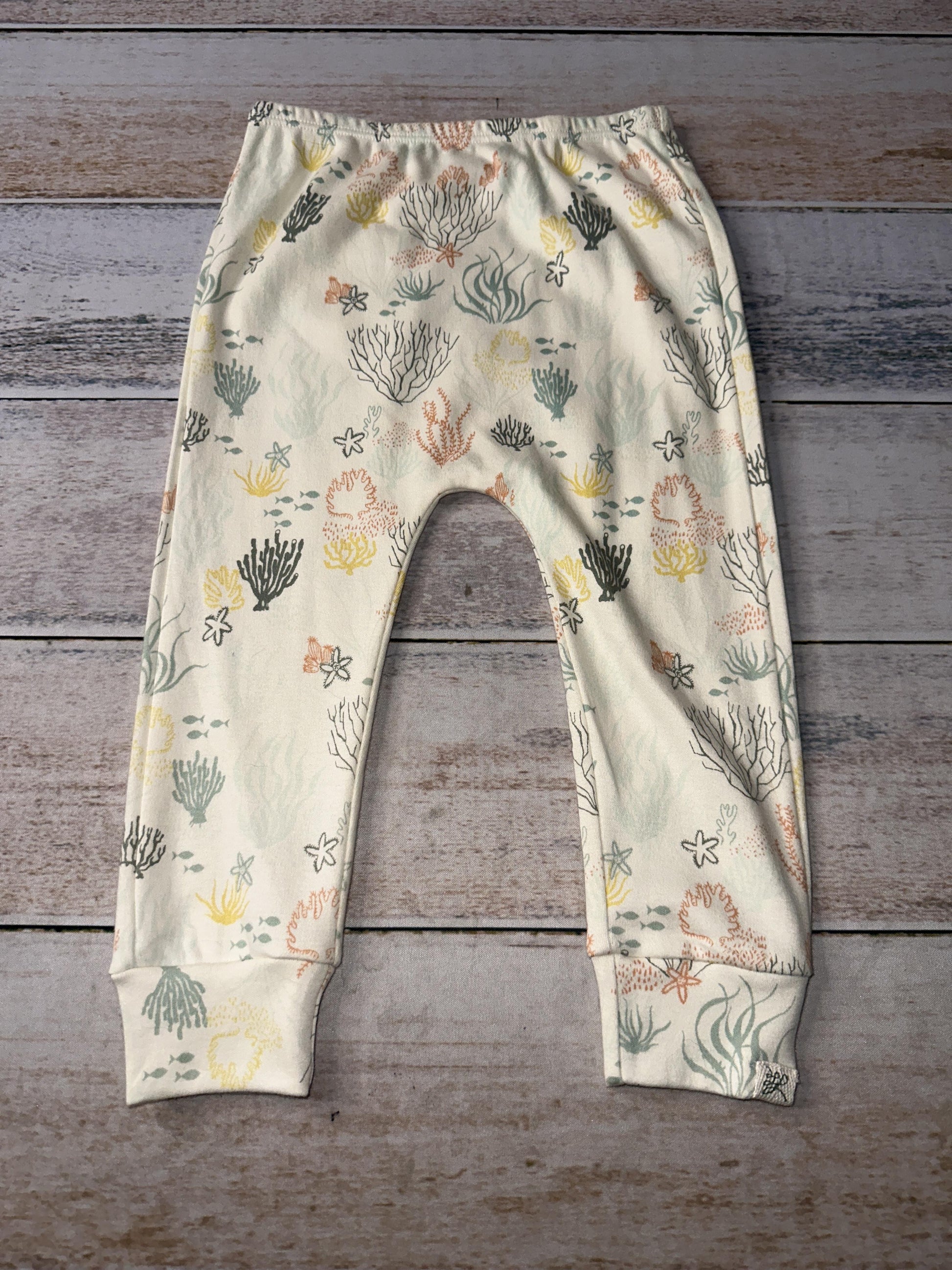 Little Lentil Unisex cream | orange | Army Green Pants Size: 18-24 months cream | orange | Army Green